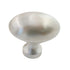 Solid Brass 1 5/16" Classic Brass Hutter Oval Cabinet Knob Satin Silver 1195SS