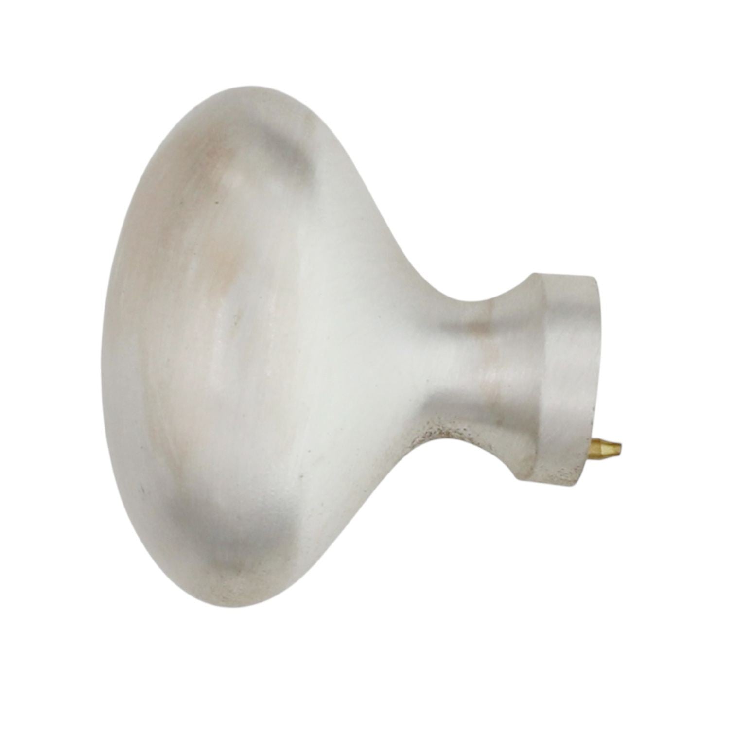 Solid Brass 1 5/16" Classic Brass Hutter Oval Cabinet Knob Satin Silver 1195SS