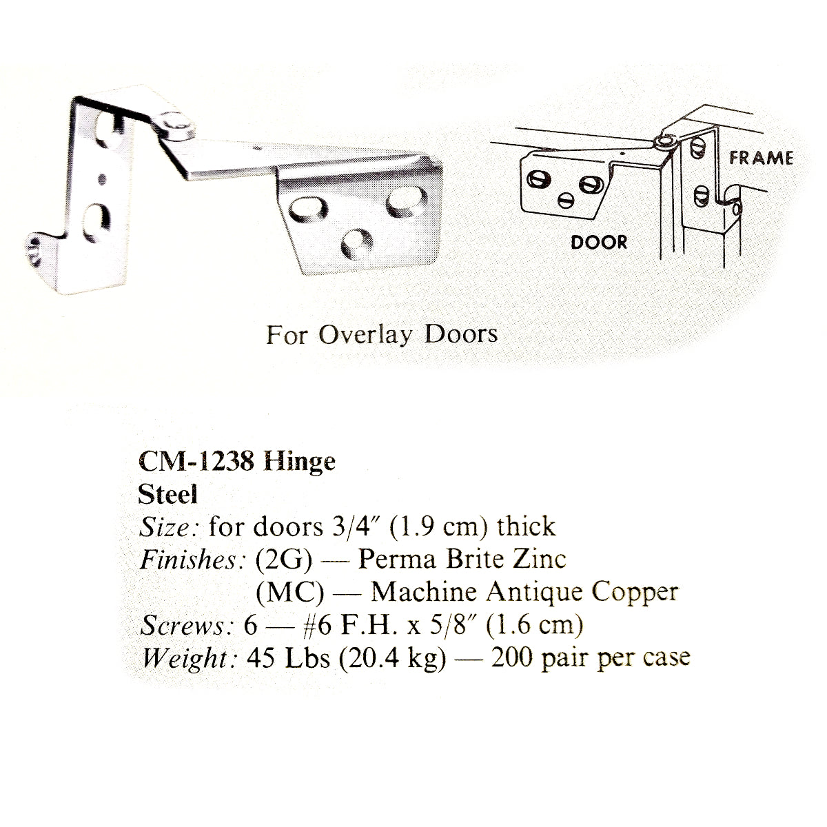 Replace Amerock BP1238 Pivot Pin Overlay Hinges 270 Degree Top and Bottom Nickel