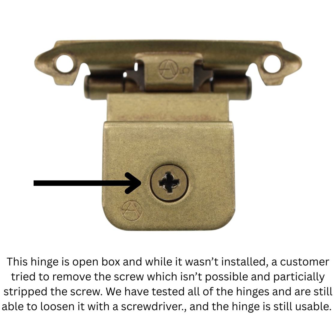 Single Demountable Cabinet Hinge 3/8" Inset Burnished Brass CM7750-BB