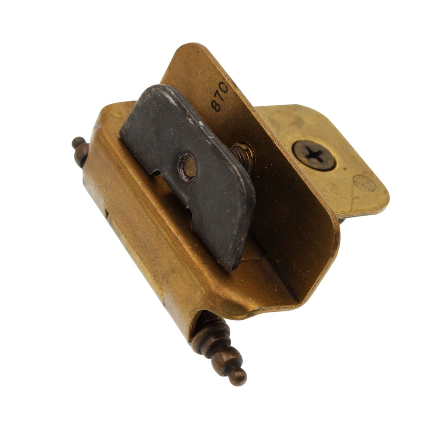 Double Demountable Cabinet Hinge 3/8" Inset Burnished Brass CM8700T4-O77, T4 Tip
