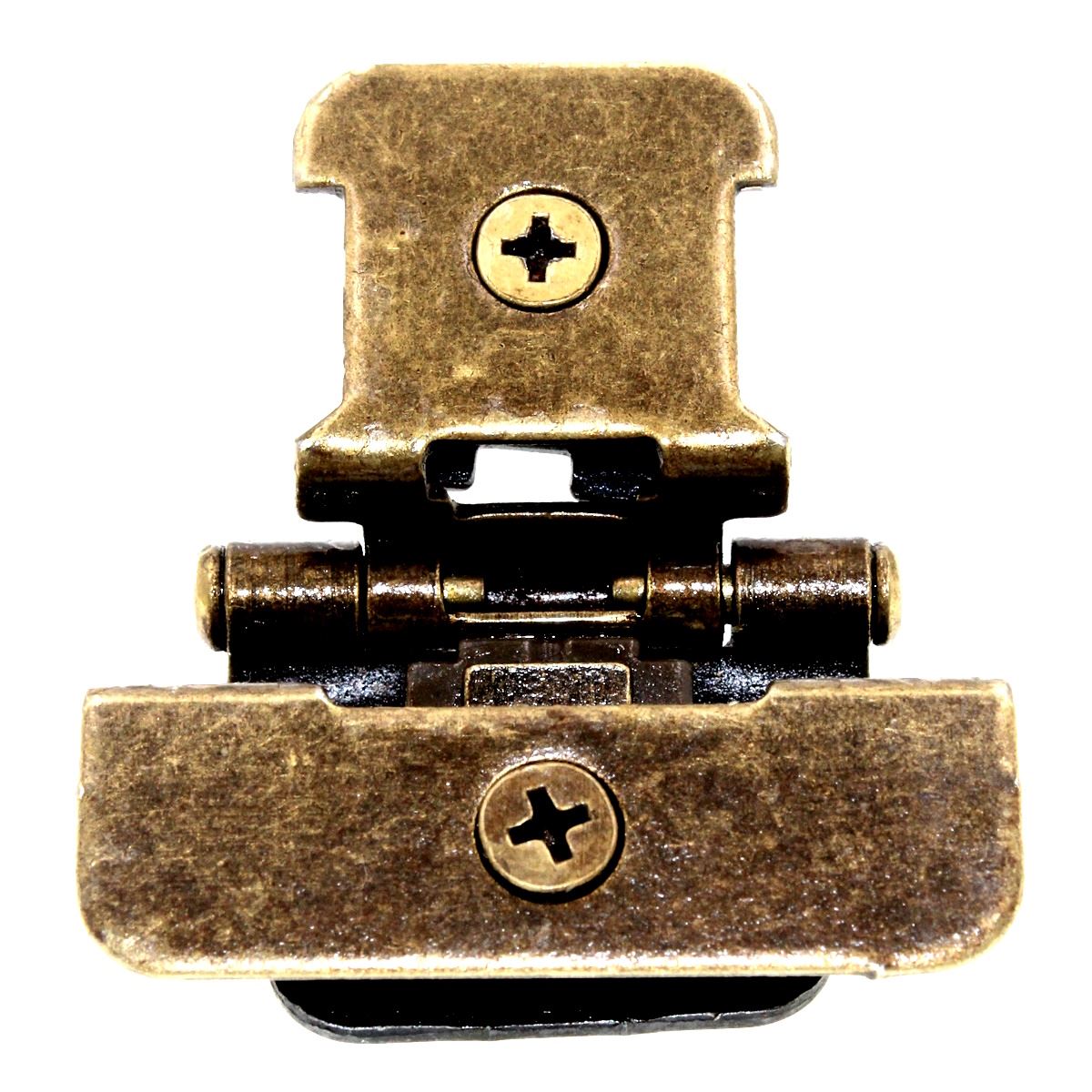 Pair Amerock Double Demountable Hinges 1/2" Overlay Burnished Brass BPR8704BB