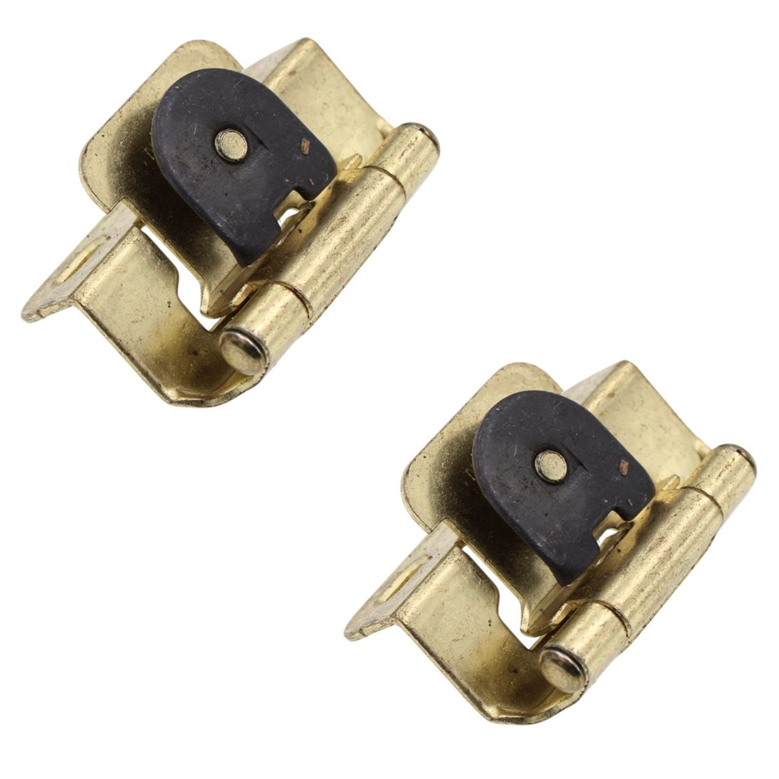 Pair of Single Demountable Cabinet Hinges 1/2" Overlay Polished Brass CM8719-3