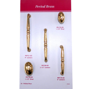 Keeler Power & Beauty Polished Brass Cabinet 3"cc Handle Pull P9719