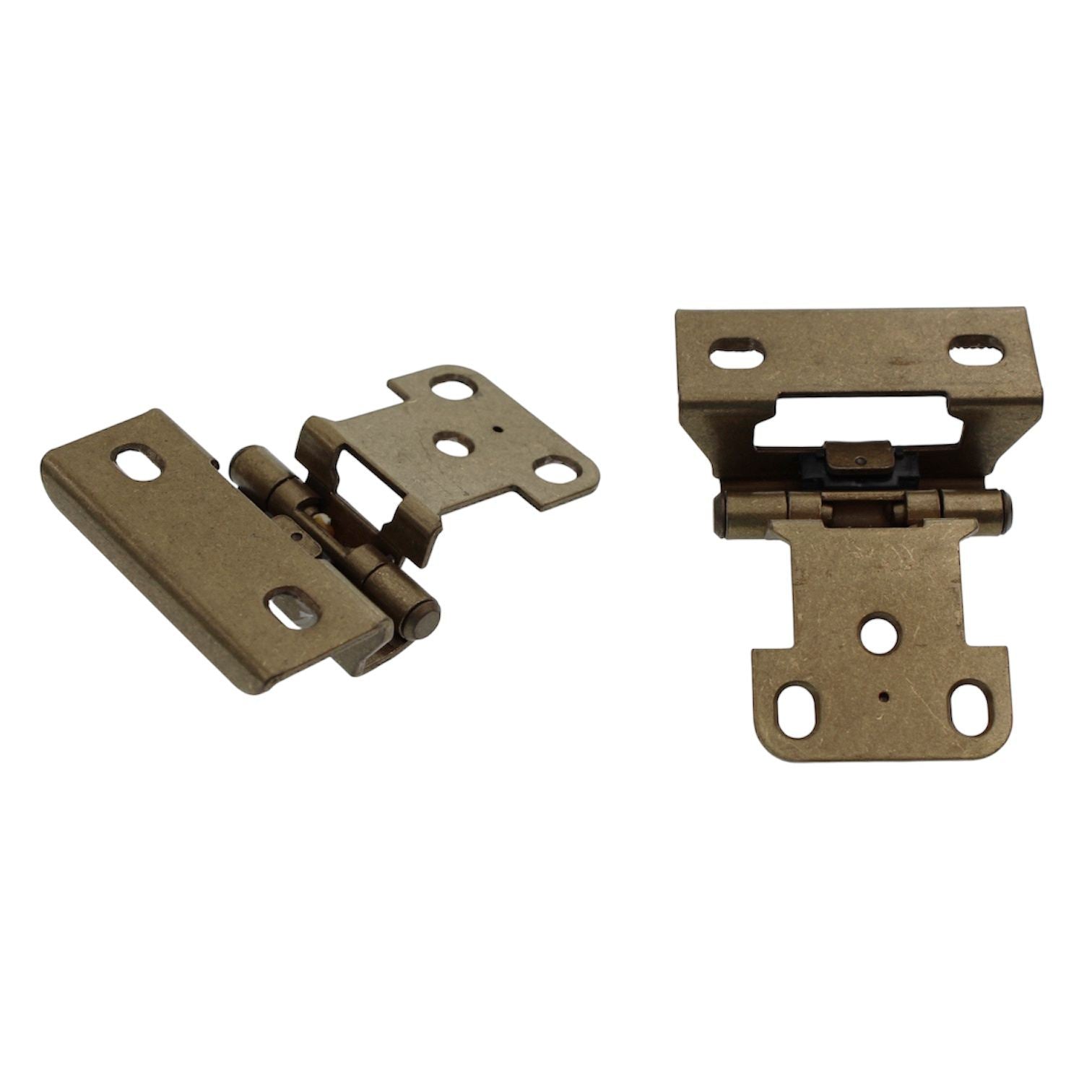 Pair of Amerock Burnished Brass Full Wrap 1/4" Overlay Cabinet Hinges D7526-BB
