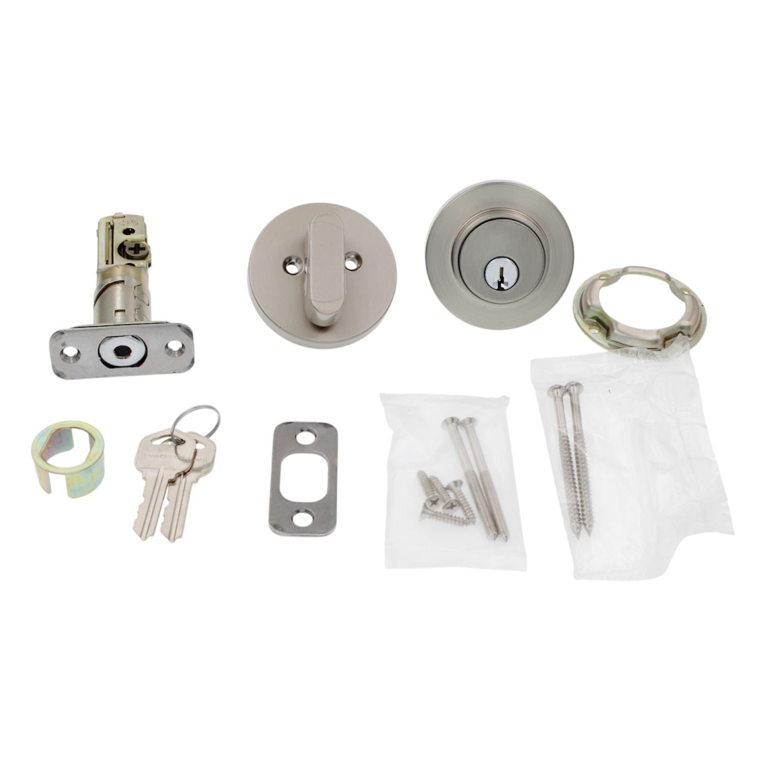 True Value TruGuard Single Cylinder Door Deadbolt Satin Nickel 221750