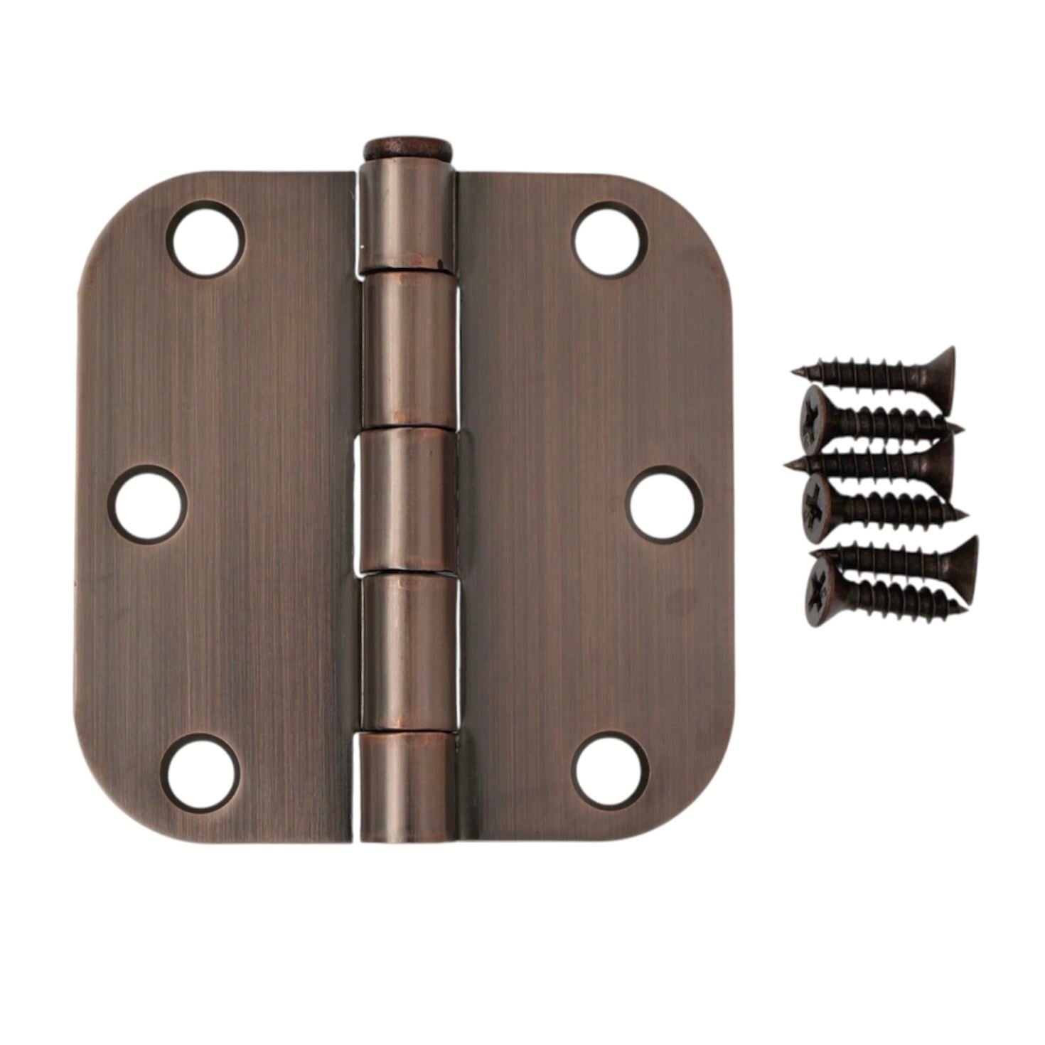 3 Pack Warwick 3" Door Hinge 5/8" Radius Corner Oil-Rubbed Bronze DA3010BZ