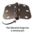 15 Pack Warwick 3" Door Hinges 5/8" Radius Corner Bronze DA3010BZ