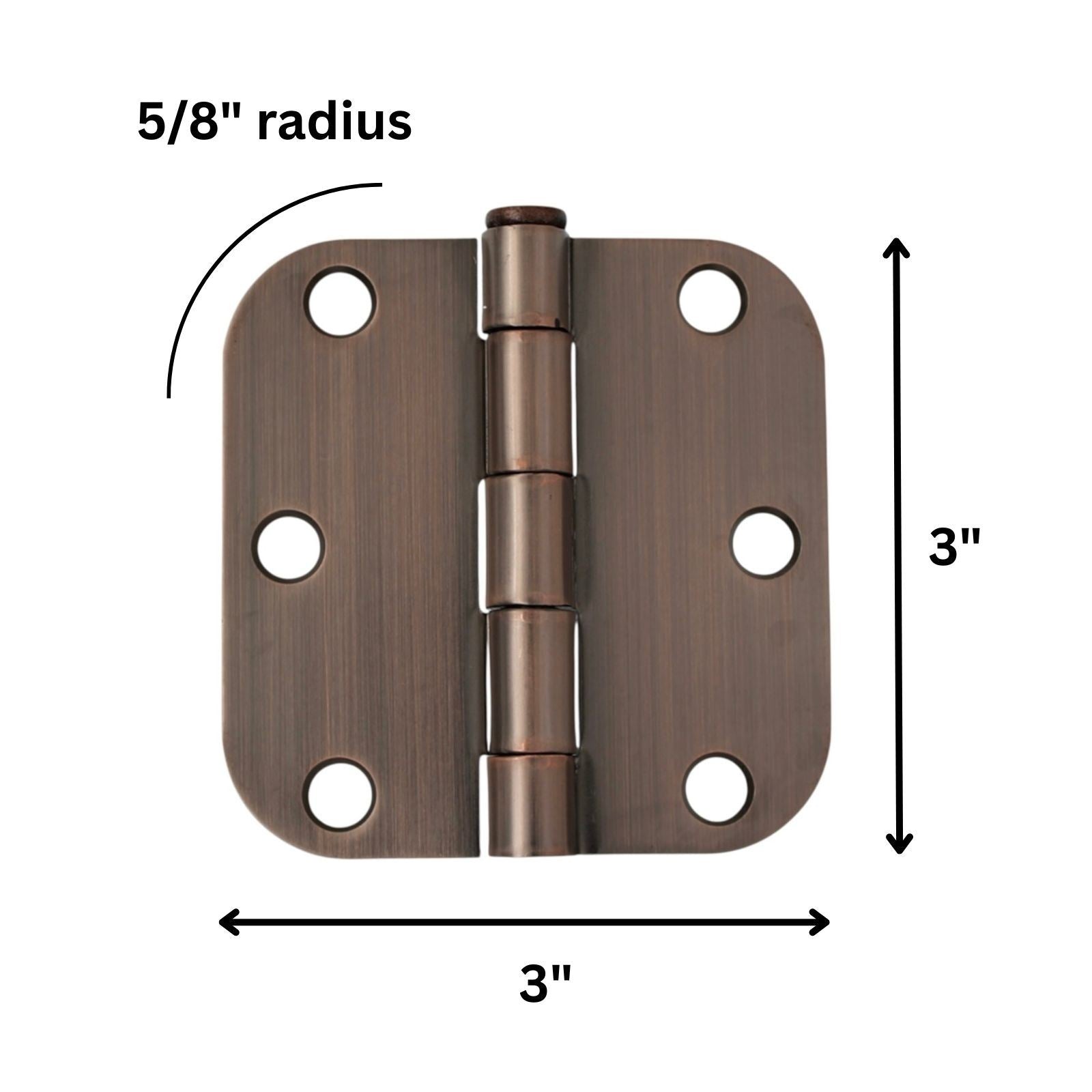 15 Pack Warwick 3" Door Hinges 5/8" Radius Corner Bronze DA3010BZ