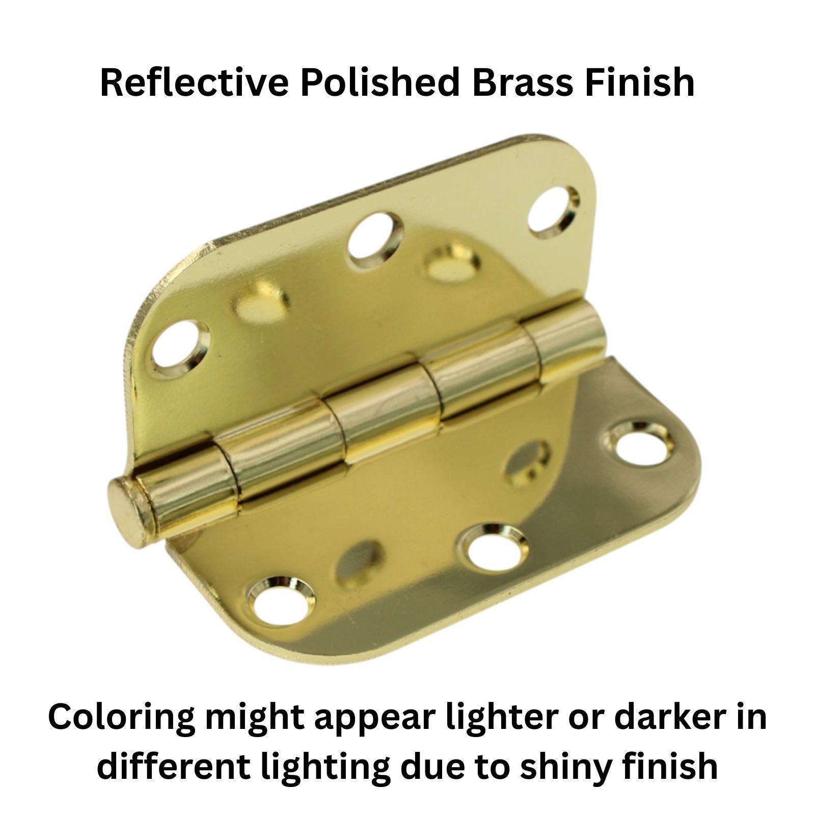15 Pack Warwick 3" Door Hinges 5/8" Radius Corner Polished Brass DA3010PB