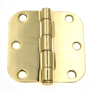 3 Pack Warwick 3" Door Hinge, 5/8" Radius Corner, Polished Brass DA3010PB