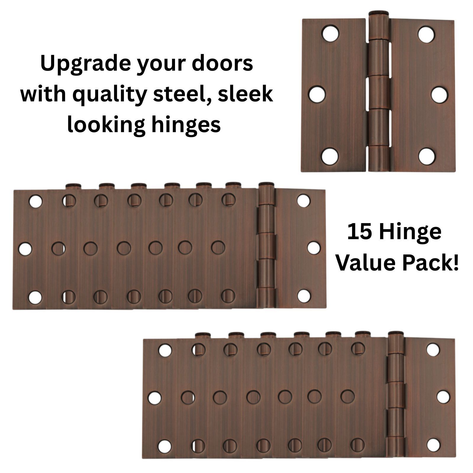 Warwick 15 Pack 3" Door Hinges Square Corner Bronze DA3011BZ