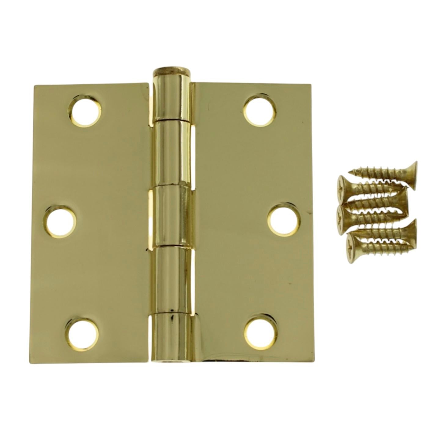 Warwick 15 Pack 3" Door Hinges Square Corner Polished Brass DA3011PB