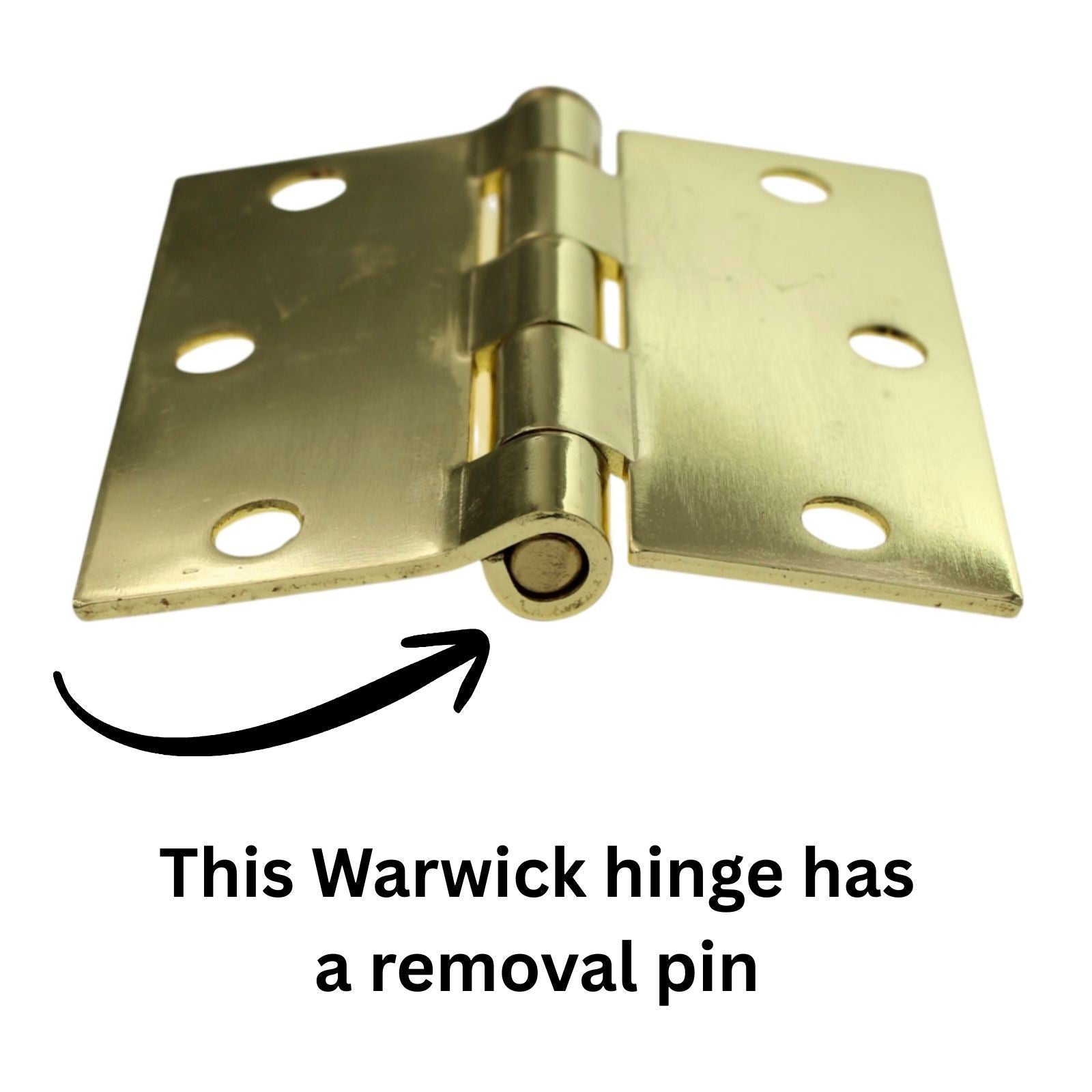 Warwick 15 Pack 3" Door Hinges Square Corner Polished Brass DA3011PB