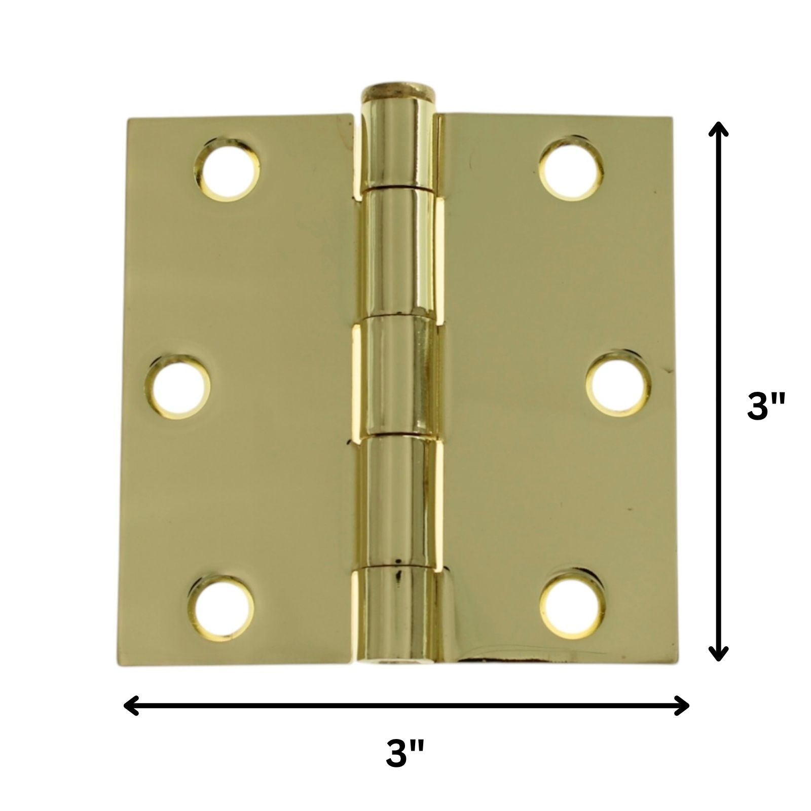 Warwick 15 Pack 3" Door Hinges Square Corner Polished Brass DA3011PB