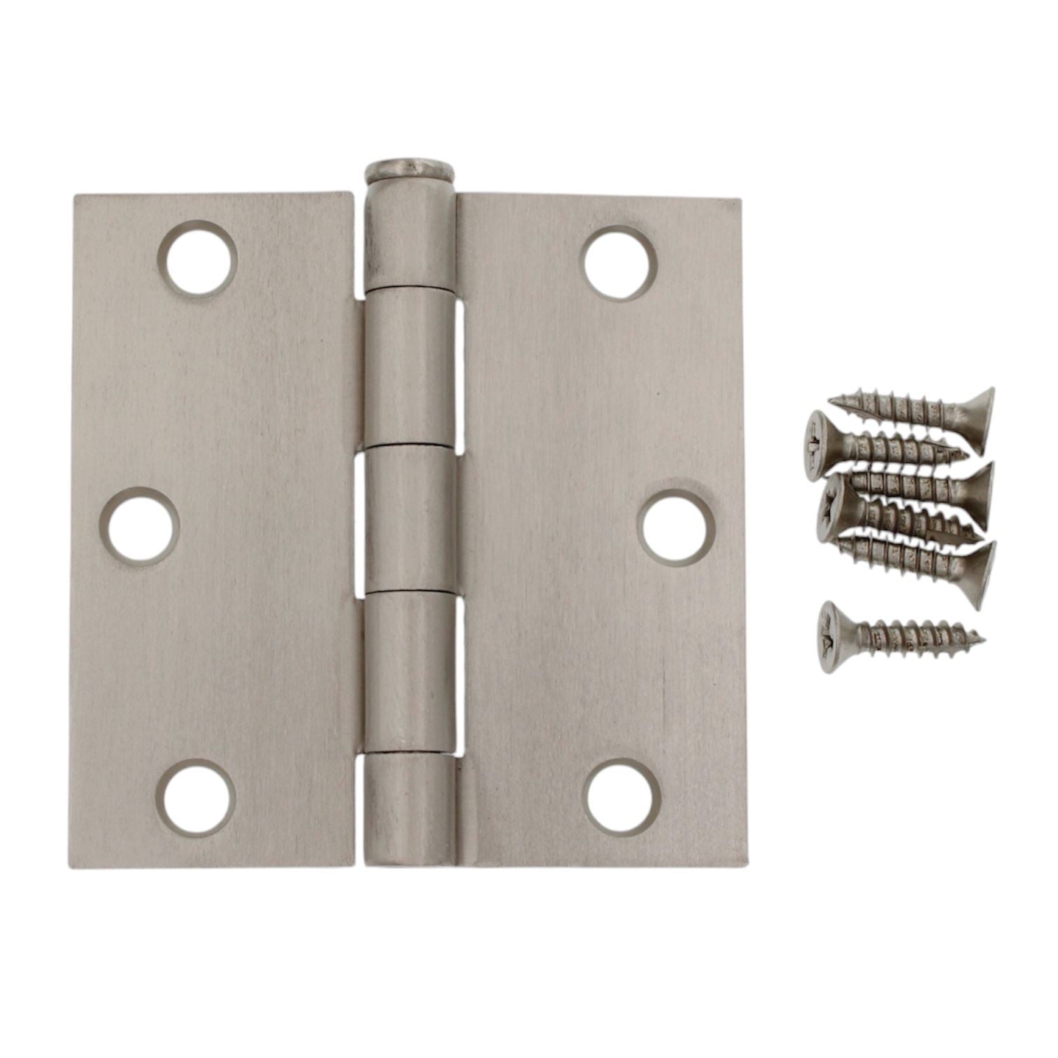3 Pack Warwick 3" Door Hinge Square Corner Satin Nickel DA3011SN