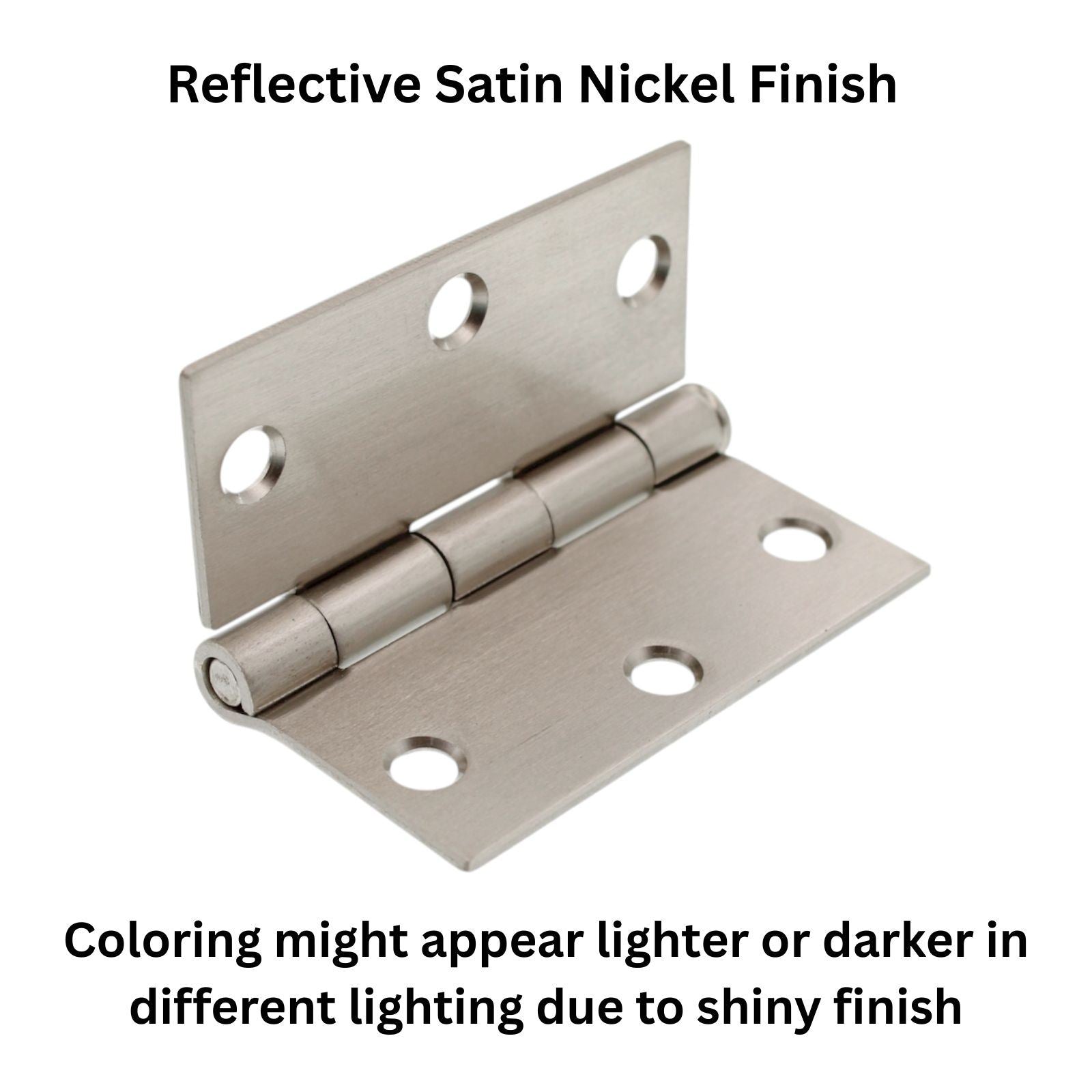 3 Pack Warwick 3" Door Hinge Square Corner Satin Nickel DA3011SN