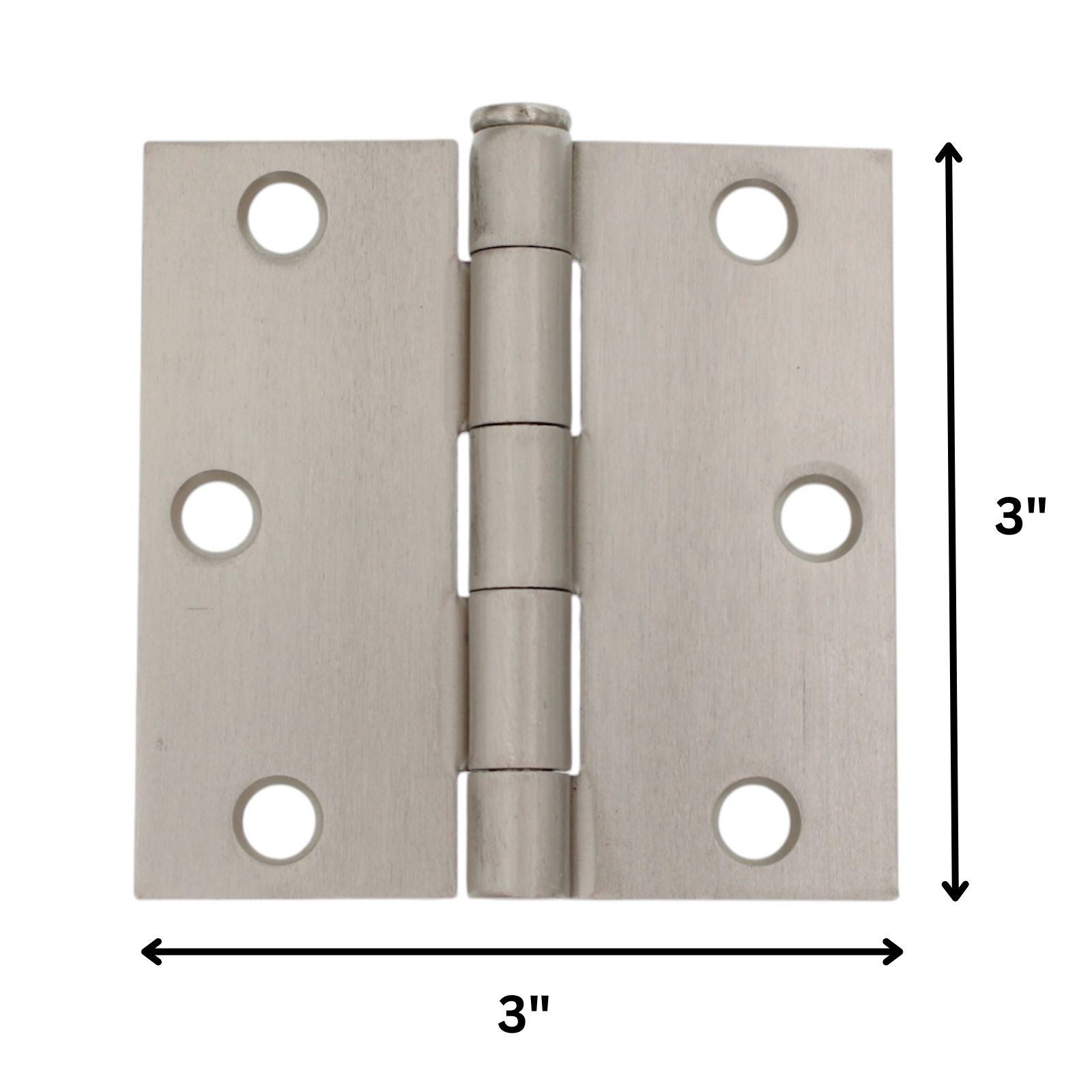 3 Pack Warwick 3" Door Hinge Square Corner Satin Nickel DA3011SN