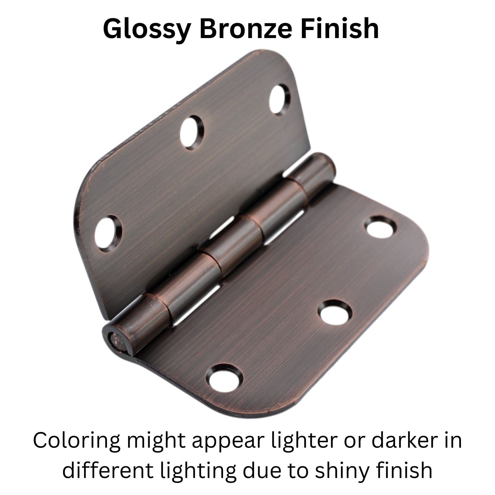 3 Pack Warwick 3 1/2" Door Hinge 5/8" Radius Corner Oil-Rubbed Bronze DA3012BZ