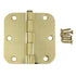 3 Pack Warwick 3 1/2" Door Hinge 5/8" Radius Corner Polished Brass DA3012PB