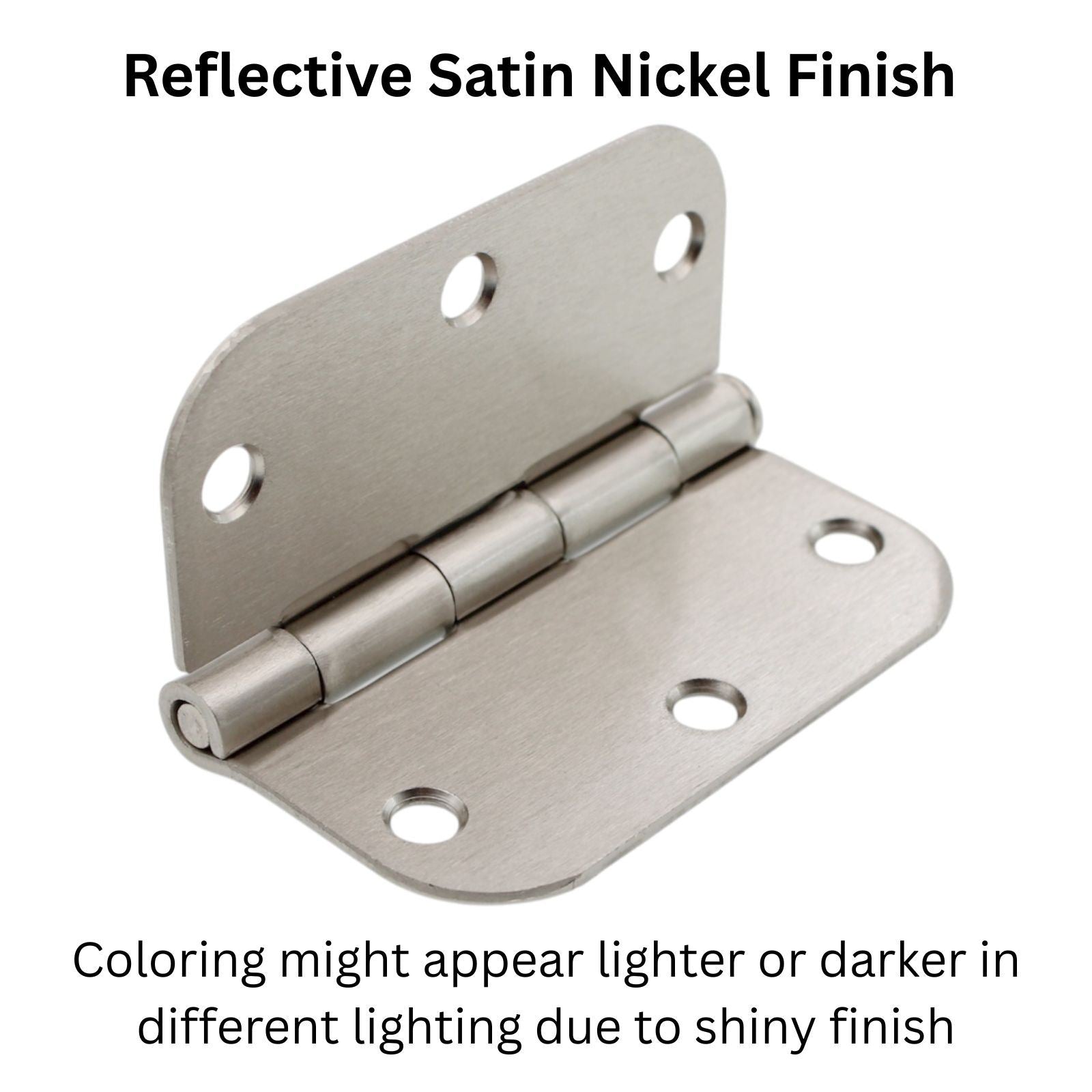 3 Pack Warwick 3 1/2" Door Hinge 5/8" Radius Corner Satin Nickel DA3012SN