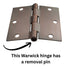 Warwick 15 Pack 3 1/2" Door Hinges Square Corner Bronze DA3013BZ