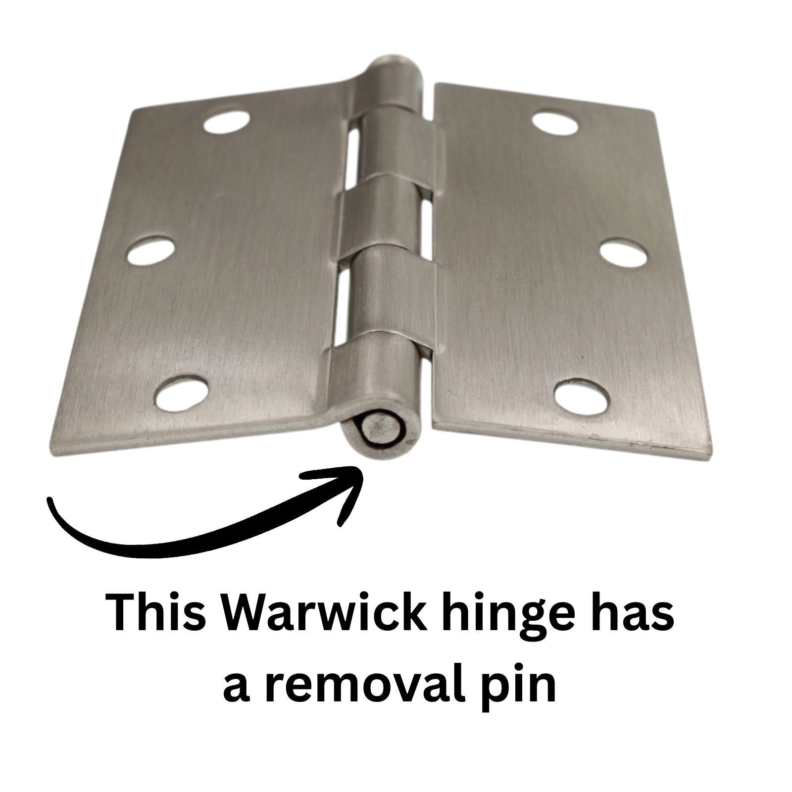 Warwick 15 Pack 3 1/2" Door Hinges Square Corner Satin Nickel DA3013SN