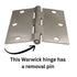 Warwick 15 Pack 3 1/2" Door Hinges Square Corner Satin Nickel DA3013SN