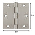 3 Pack Warwick 3 1/2" Door Hinge Square Corner Satin Nickel DA3013SN