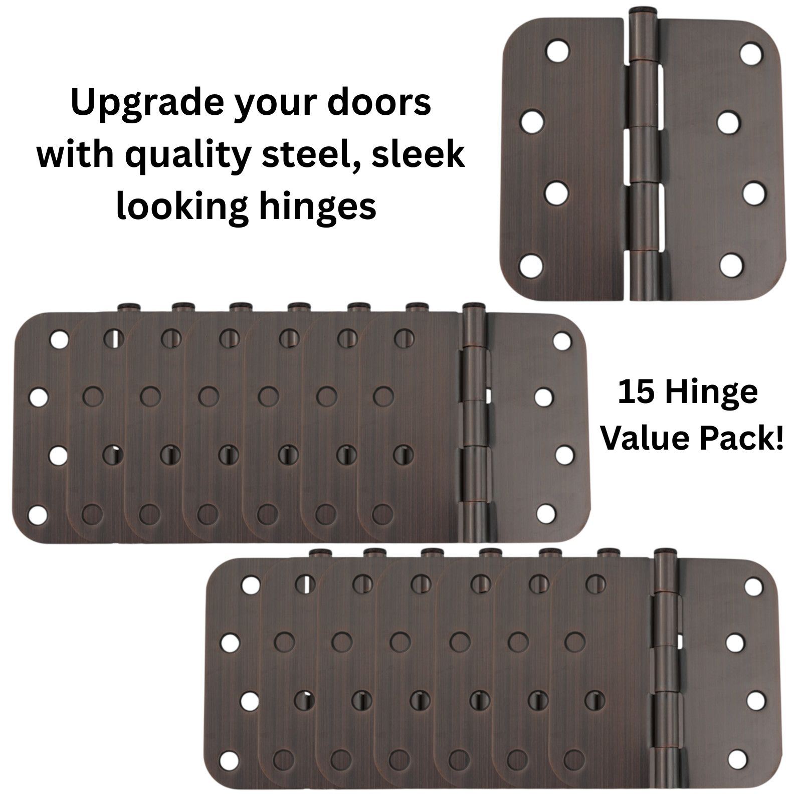 Warwick 15 Pack 4" Door Hinges 5/8" Radius Corner Bronze DA3014BZ