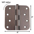 3 Pack Warwick 4" Door Hinge 5/8" Radius Corner Oil-Rubbed Bronze DA3014BZ