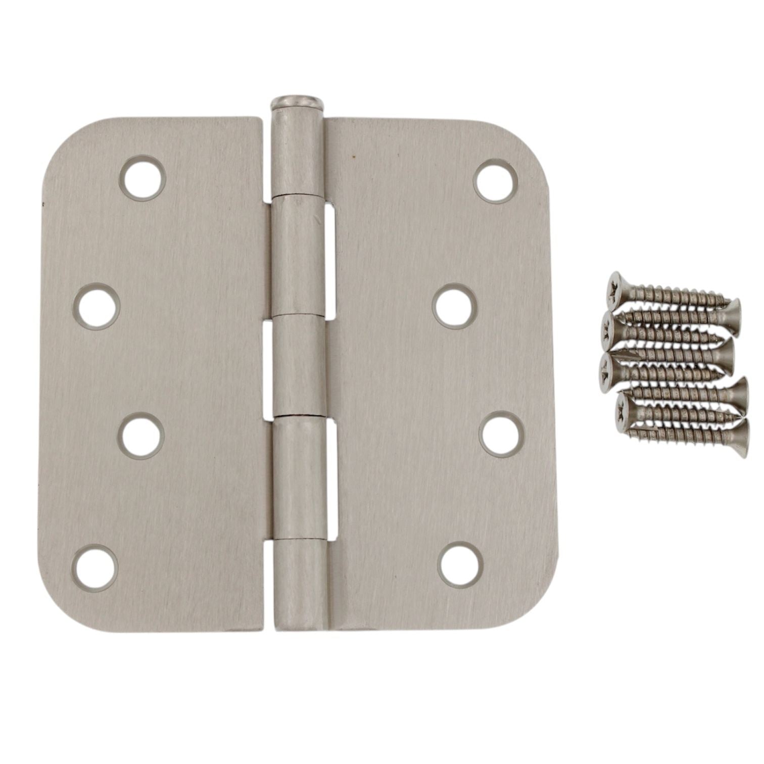 3 Pack Warwick 4" Door Hinge 5/8" Radius Corner Satin Nickel DA3014SN