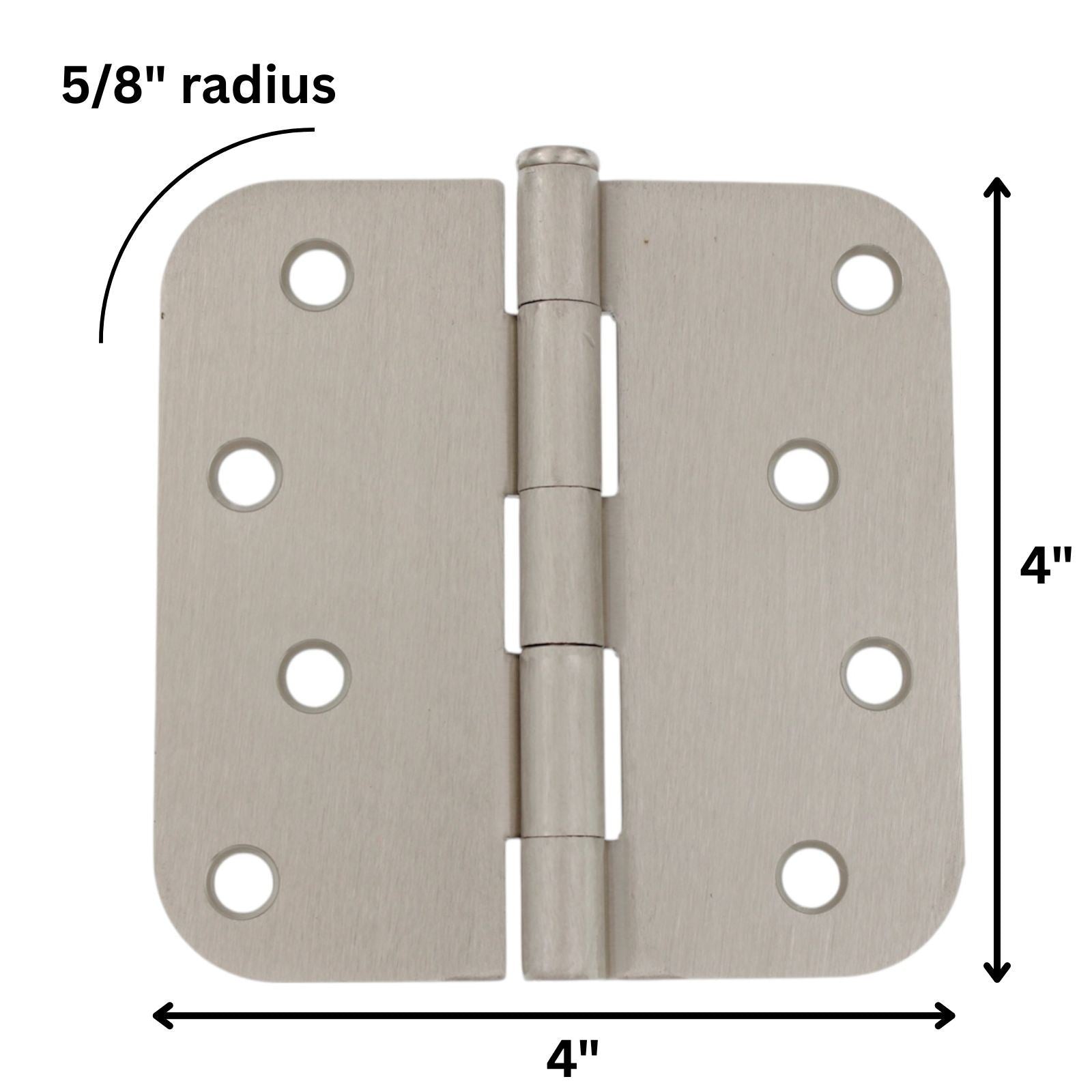 3 Pack Warwick 4" Door Hinge 5/8" Radius Corner Satin Nickel DA3014SN