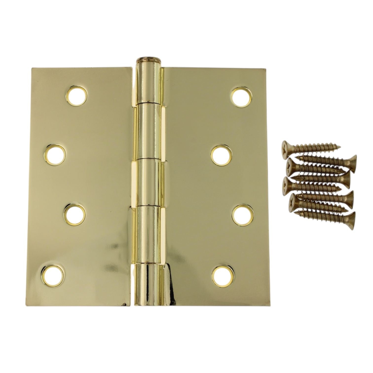 Warwick 4" Door Hinge Square Corner Polished Brass BDA3015PB