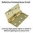 3 Pack Warwick 4" Door Hinge Square Corner Polished Brass DA3015PB