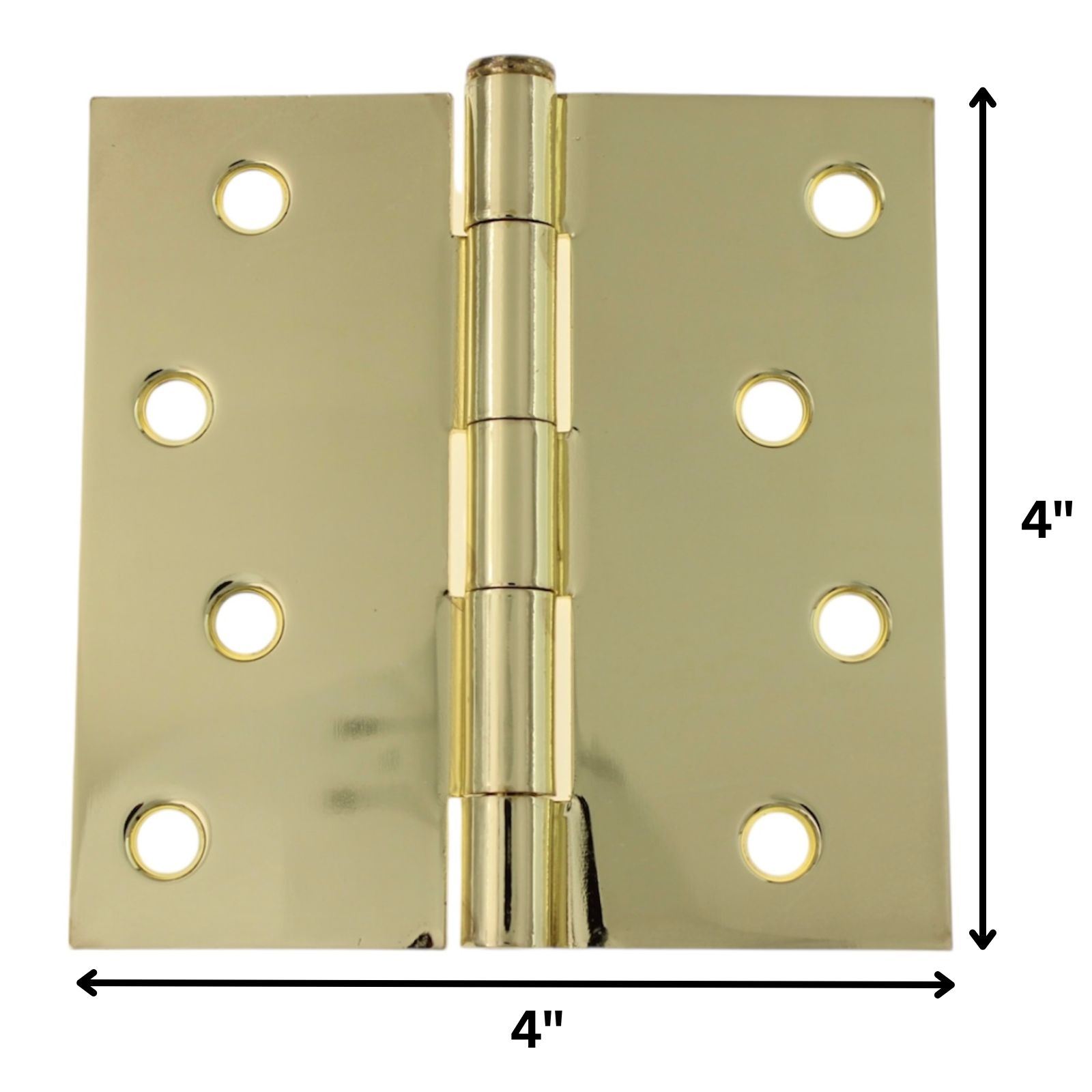 3 Pack Warwick 4" Door Hinge Square Corner Polished Brass DA3015PB