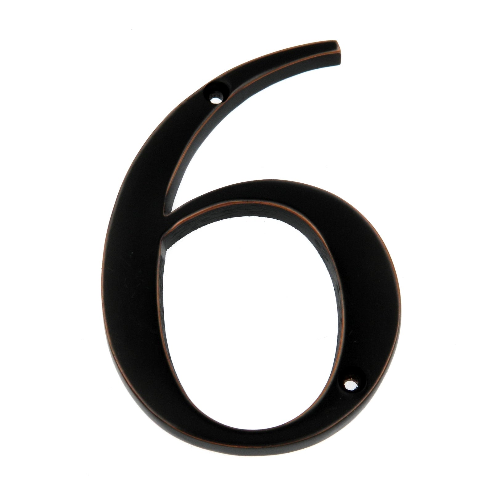 Aged Bronze Metal 4 inch Flush House Address Numbers, Bold Readable Font