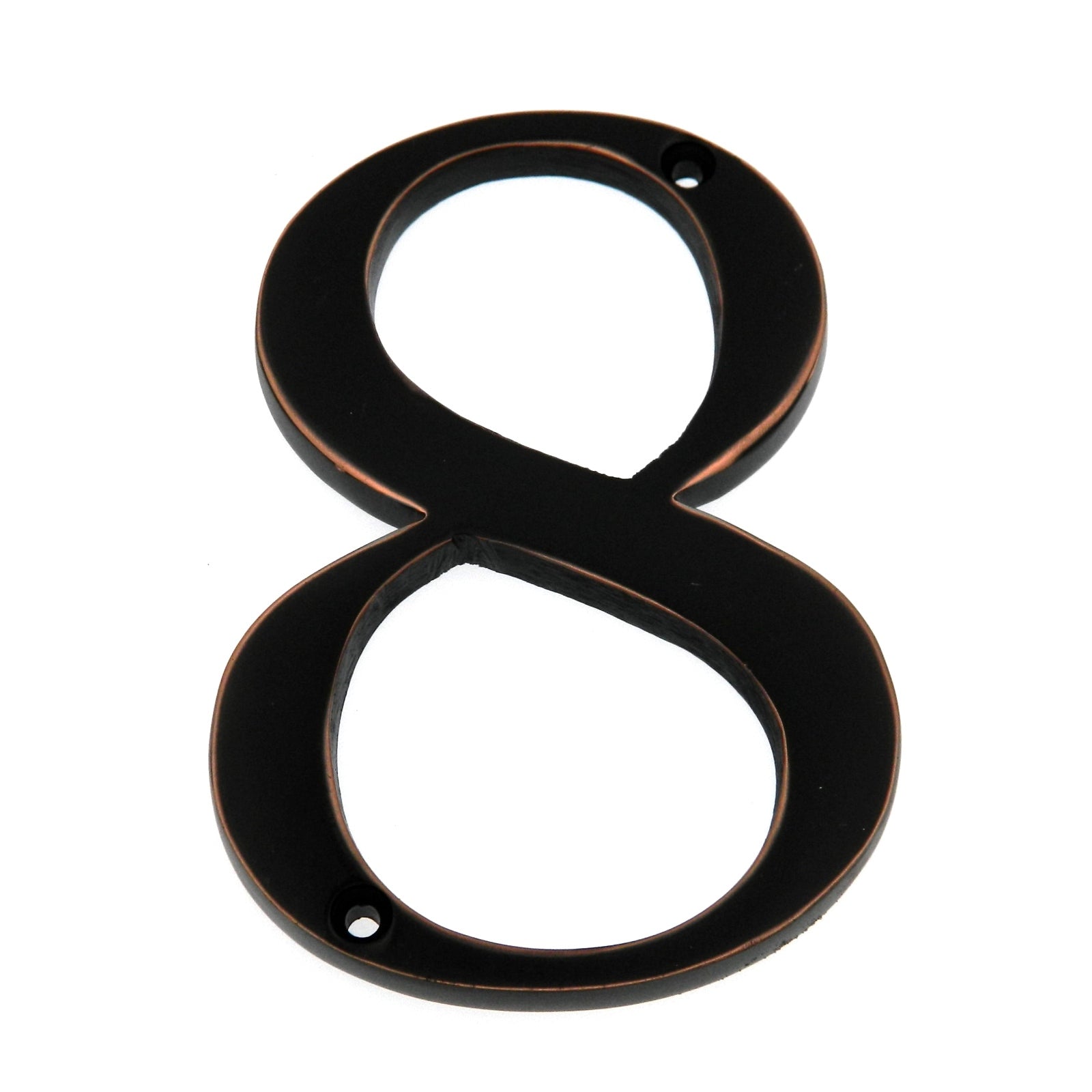 Aged Bronze Metal 4 inch Flush House Address Numbers, Bold Readable Font