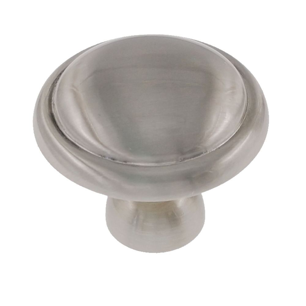 Warwick Traditional Satin Nickel 1 1/4" Ringed Round Cabinet Knob Pull DH1012SN