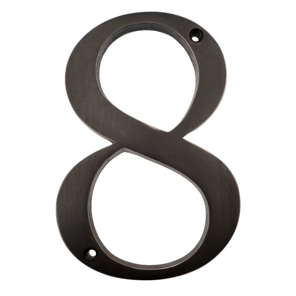 Large Bold 5 Aged Bronze Metal Flush House Address Numbers, Bold Easy