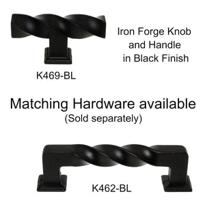 H-Select Iron Forge Black 2 1/2" Cabinet T-Bar Knob Rustic Twist K469-BL