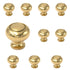 10 Pack Belwith Keeler Power & Beauty 1 1/4" Polished Brass Round Ringed Solid Brass Cabinet Knob K19