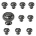 10 Pack Belwith Keeler Power & Beauty 1 1/4" Black Nickel Round Ringed Solid Brass Cabinet Knob K19-BLN