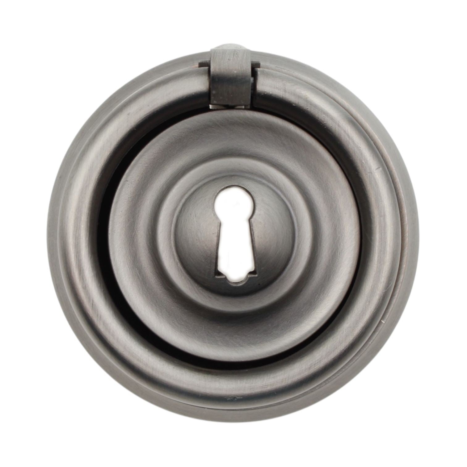 Cabinet or Drawer Ring Pull 2 1/2" Dia. with Backplate Dull Brushed Nickel K2274