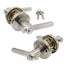 True Value TruGuard Keyed Entry Door Lever Satin Nickel 221763