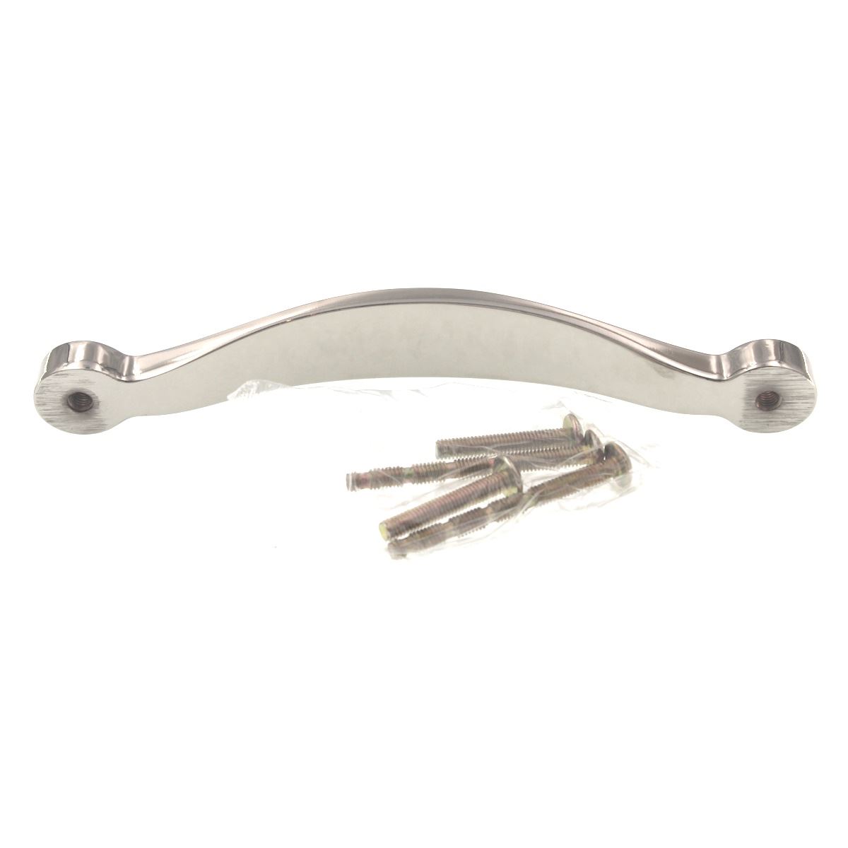 Top Knobs Asbury Saddle Cabinet Pull 5 1/16" (128mm) CTC Polished Nickel M1263