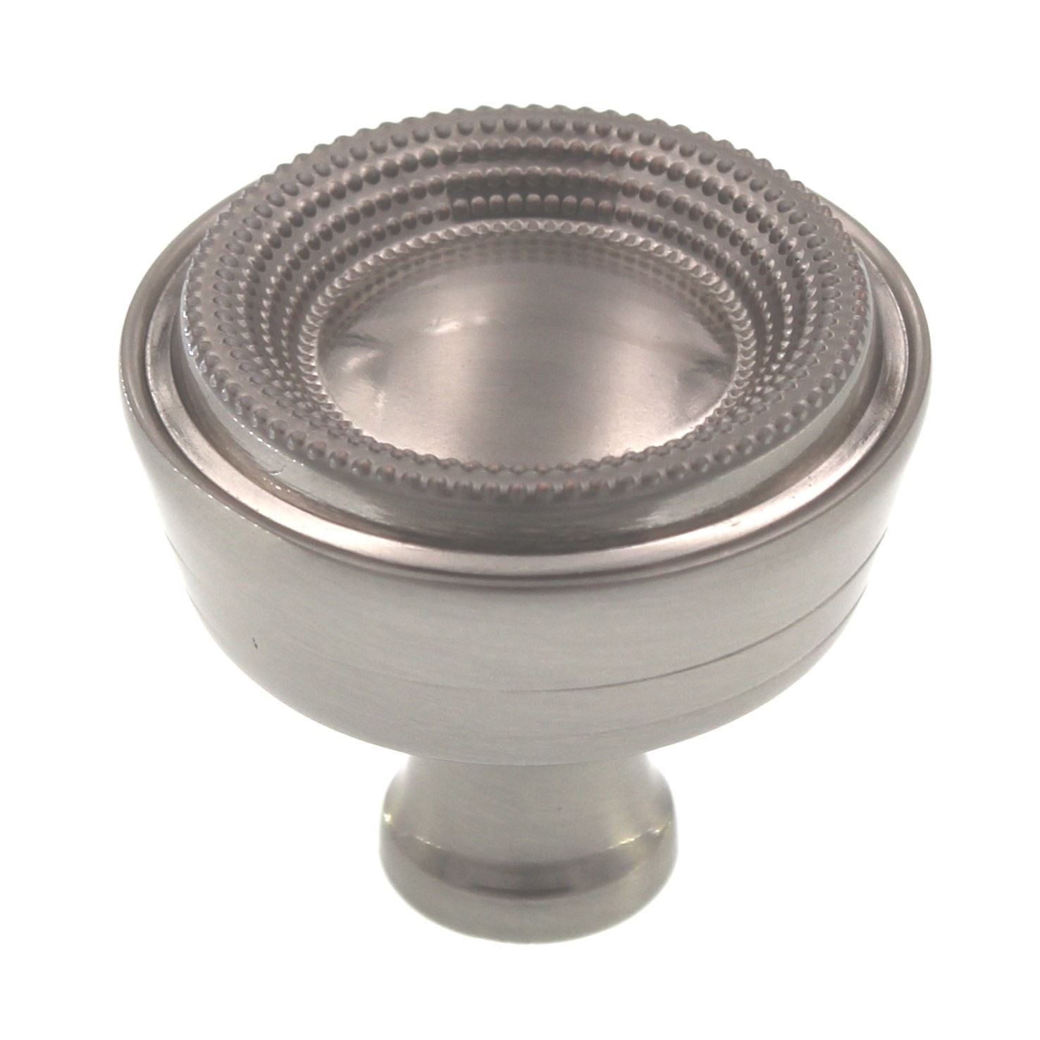 Top Knobs Edwardian Hollow Brass 1 5/16" Beaded Knob Brushed Satin Nickel M1594