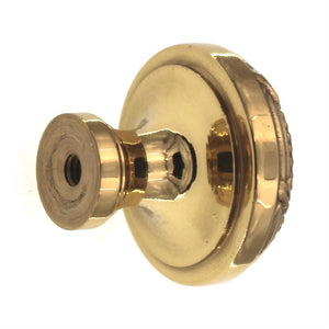 Belwith Keeler Ribbon & Reed 1 1/4" Round Knob Polished Brass Solid Brass M2