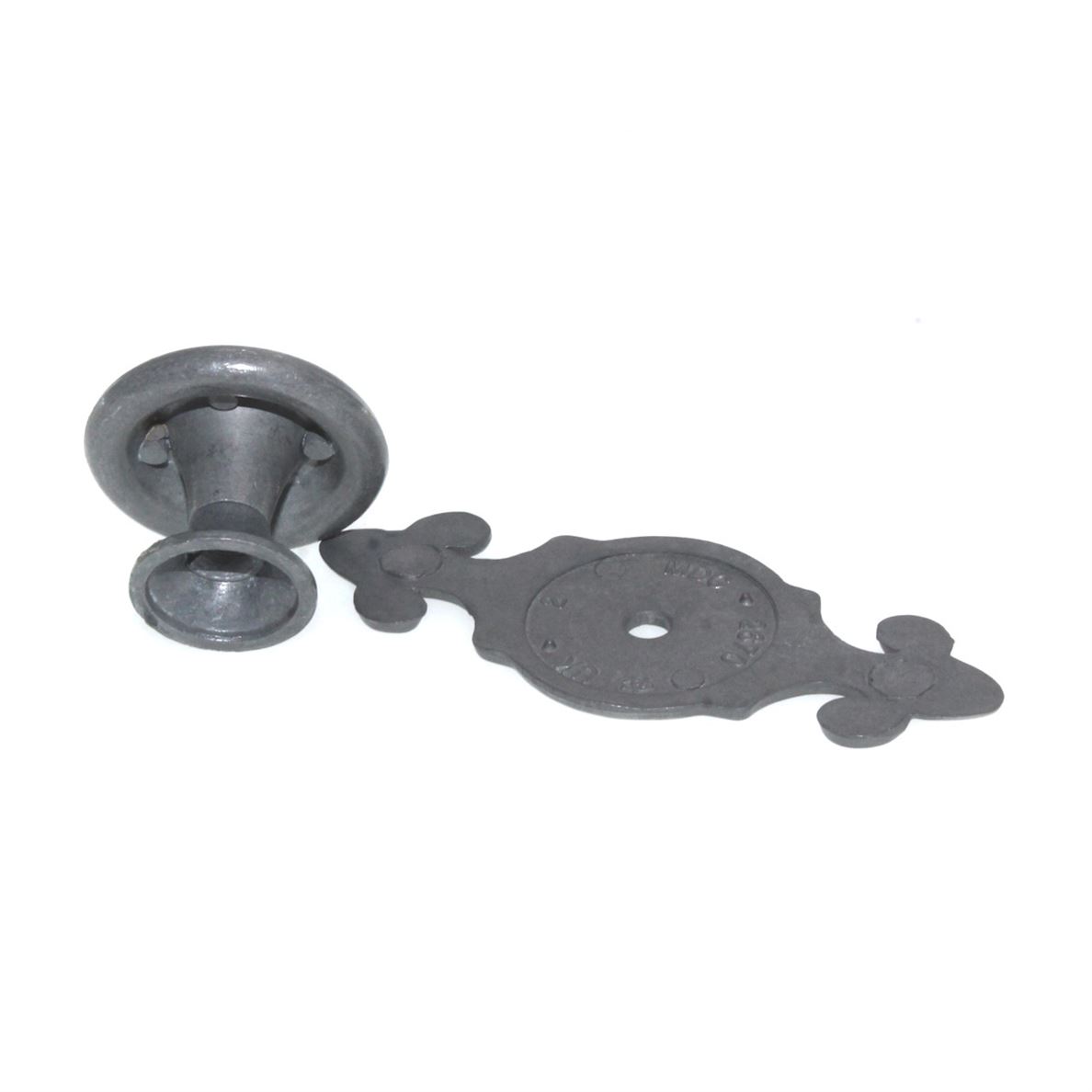 Top Knobs Britannia Canterbury 1 1/4" Button Knob with Backplate Pewter M30