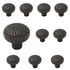 10 Pack Belwith Keeler Kingston 1 1/4" Antique Satin Bronze Hammered Solid Brass Cabinet Knob M71